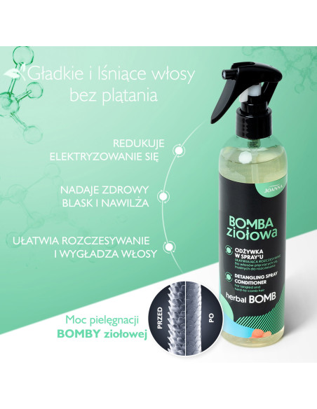 GYÓGYNÖVÉNYBOMBA kifésülést könnyítő hajbalzsamspray 300 ml