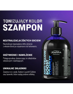 PROFESIONÁLNÍ ANTI-YELLOW BOOST COMPLEX Tónovací šampon popelavá barva 500 g 2