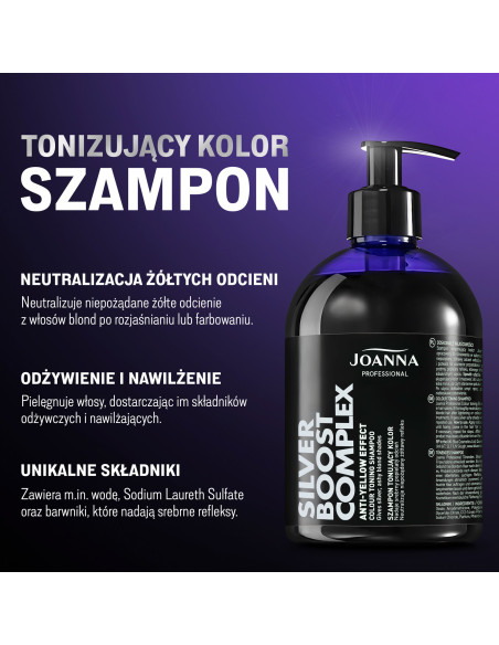 PROFESSIONAL SILVER BOOST COMPLEX Silver tónovací šampón 500g