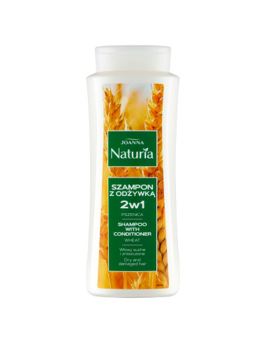 NATURIA šampon na suché a poškozené vlasy s pšenicí 2 v 1 500 ml