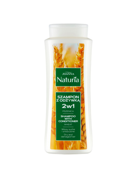 NATURIA šampon na suché a poškozené vlasy s pšenicí 2 v 1 500 ml