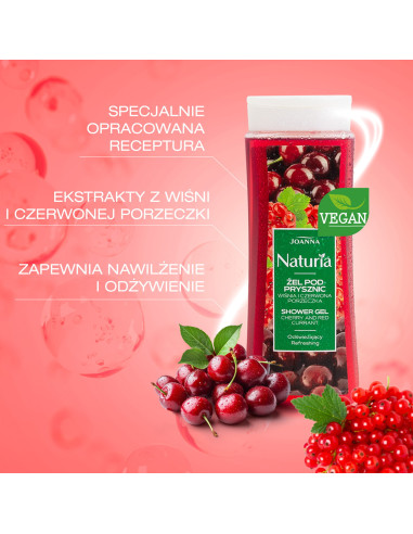 NATURIA Sprchový gél čerešňa a červené ríbezle 300 ml