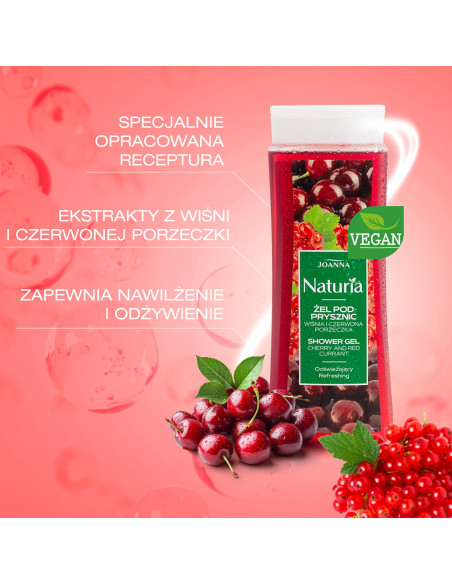 NATURIA Sprchový gél čerešňa a červené ríbezle 300 ml