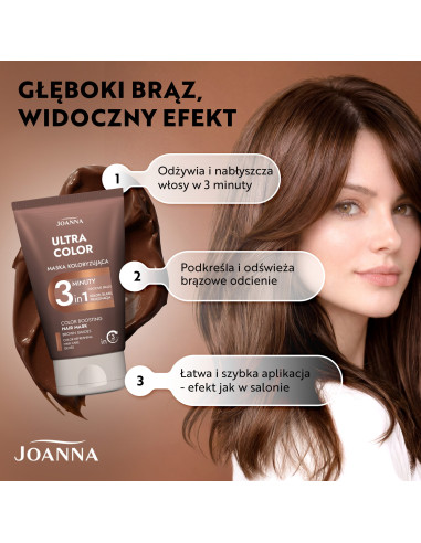 Hnědá barvicí maska ​​ULTRA COLOR – osvěžení a lesk barev
