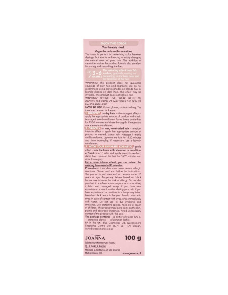 ULTRA COLOR Rose latte vlasový toner/Rose latte – vegánsky vlasový toner Joanna