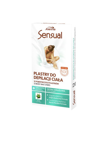 SENSUAL Depilačné náplasti na telo Aloe Vera 12 ks